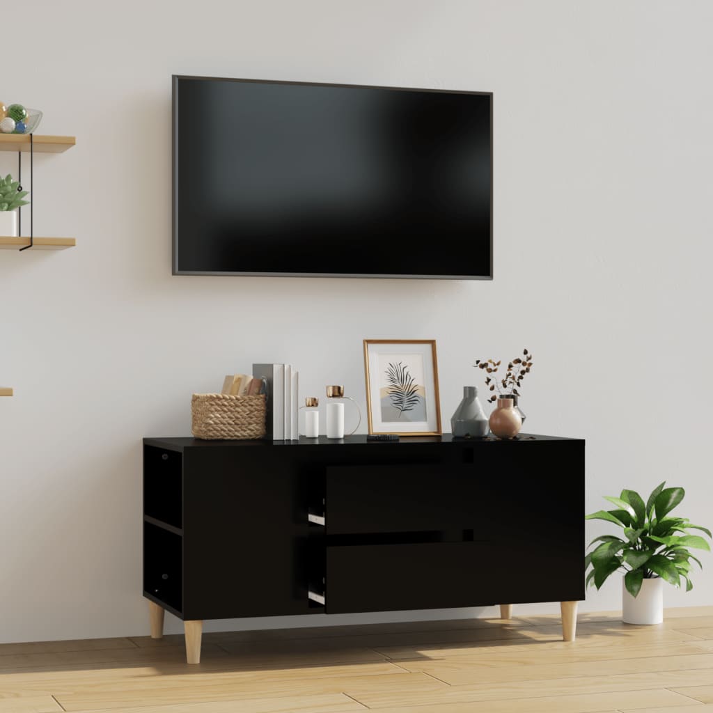 Mobile Porta TV Nero 102x44,5x50 cm in Legno Multistrato 819597