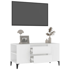 Mobile Porta TV Bianco 102x44,5x50 cm in Legno Multistrato 819604