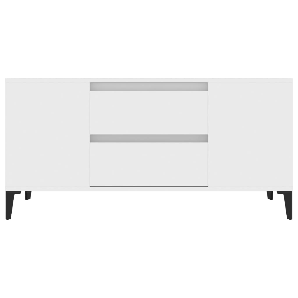 Mobile Porta TV Bianco 102x44,5x50 cm in Legno Multistrato