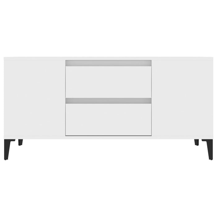Mobile Porta TV Bianco 102x44,5x50 cm in Legno Multistrato