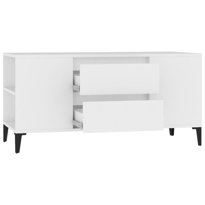 Mobile Porta TV Bianco 102x44,5x50 cm in Legno Multistrato