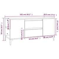 Mobile Porta TV Bianco 102x44,5x50 cm in Legno Multistrato 819604