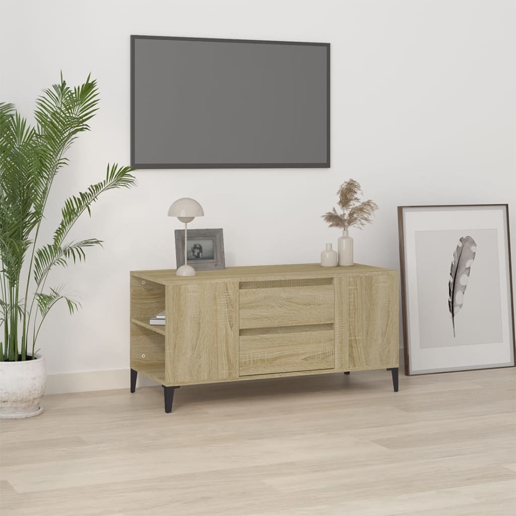 Mobile Porta TV Rovere Sonoma 102x44,5x50 cm Legno Multistrato 819607