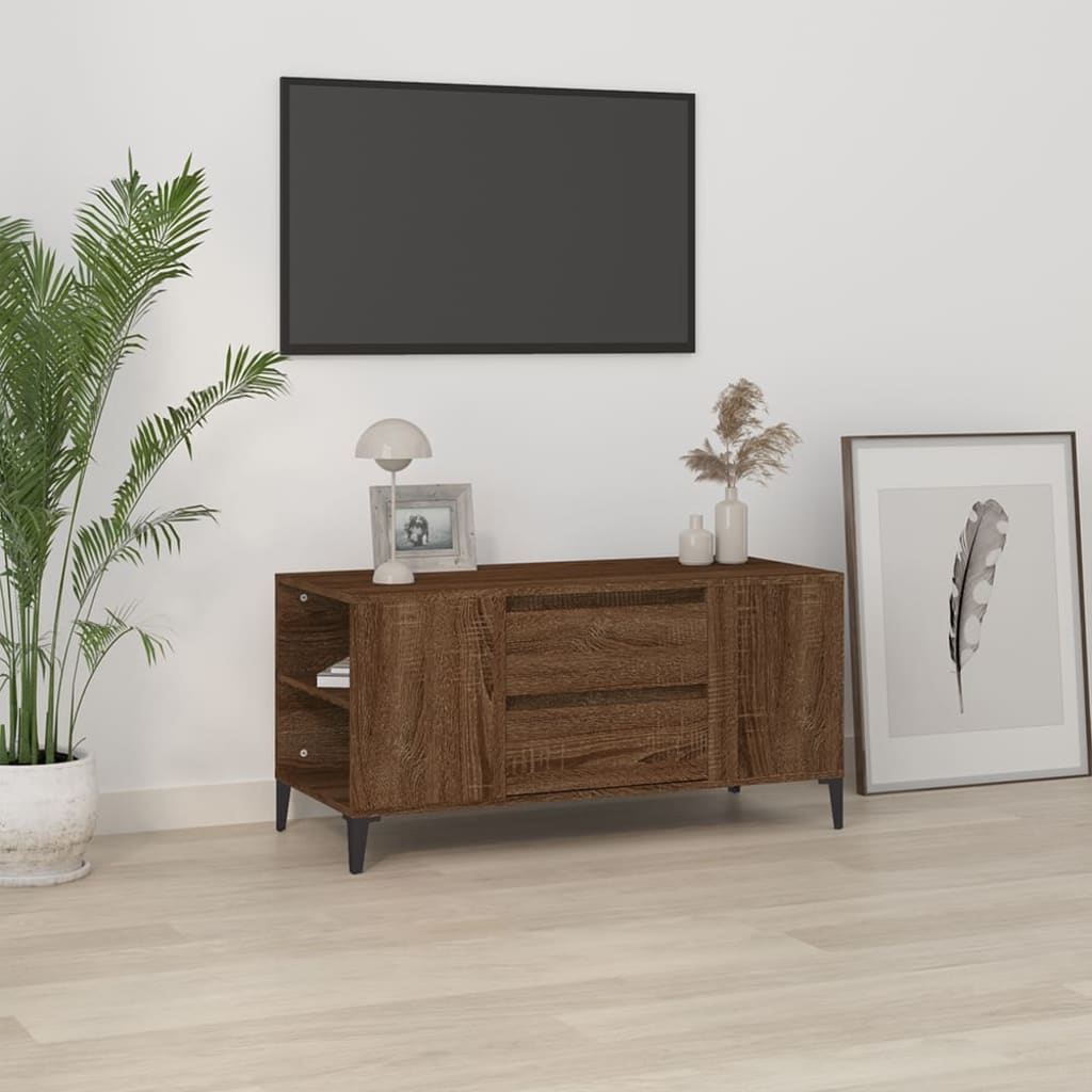 Mobile Porta TV Rovere Marrone 102x44,5x50 cm Legno Multistrato cod mxl 26786