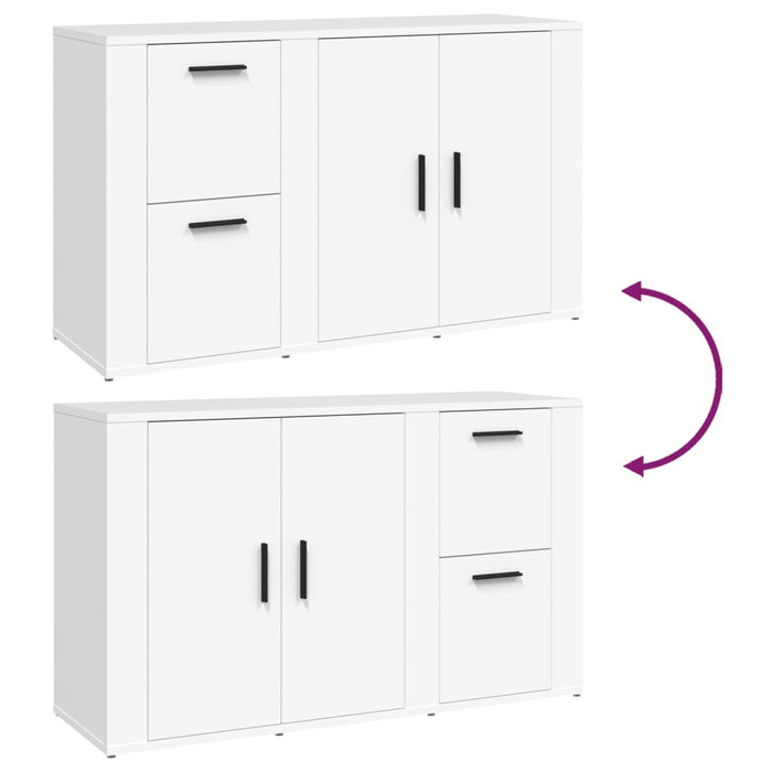 Credenza Bianca 100x33x59,5 cm in Legno Multistrato cod mxl 16298