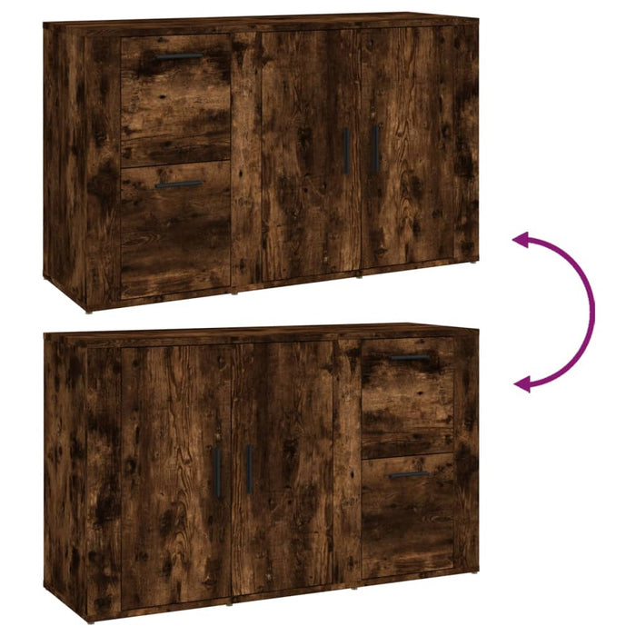 Credenza Rovere Fumo 100x33x59,5 cm in Legno Multistrato