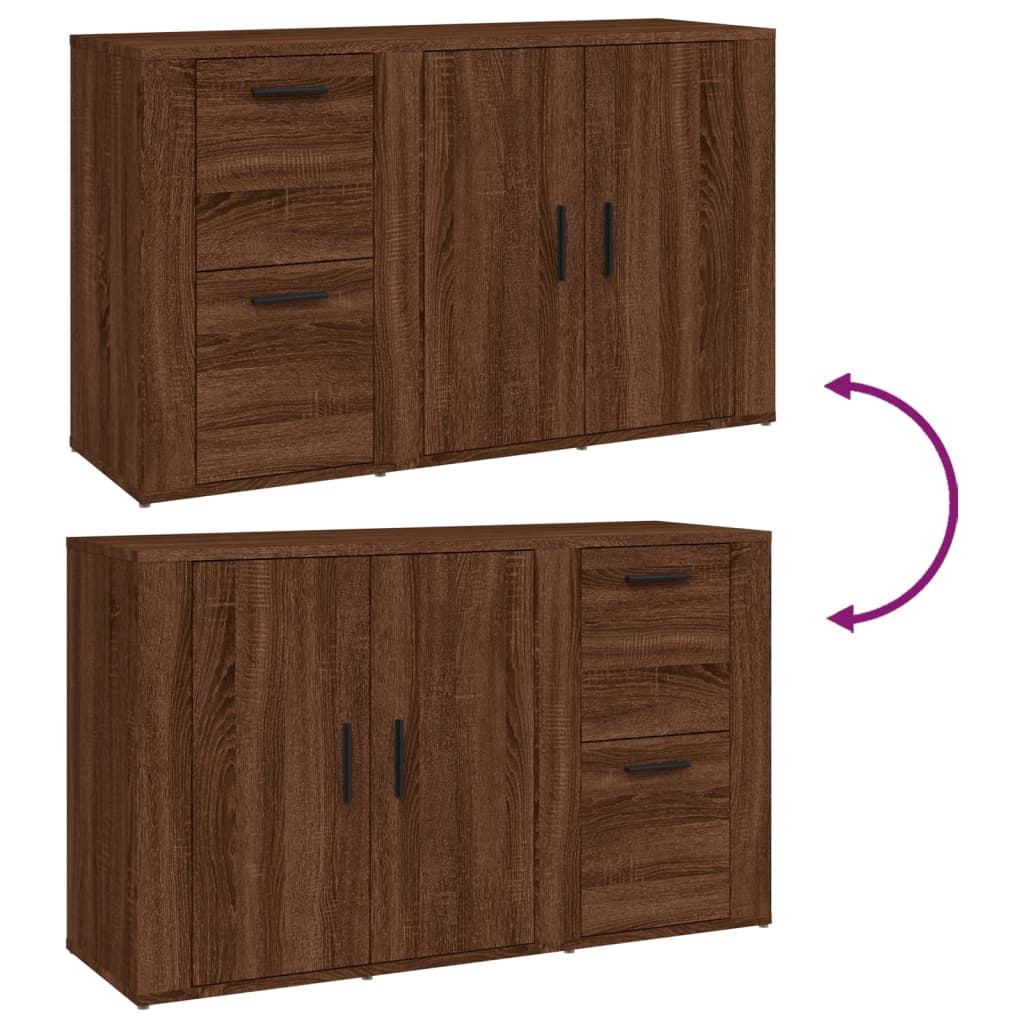 Credenza Rovere Marrone 100x33x59,5 cm in Legno Multistrato 821003