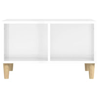 Tavolino Salotto Bianco Lucido 60x50x36,5 cm Legno Multistrato 821030
