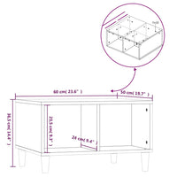 Tavolino Salotto Bianco Lucido 60x50x36,5 cm Legno Multistrato cod mxl 24346