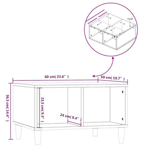Tavolino Salotto Bianco Lucido 60x50x36,5 cm Legno Multistrato cod mxl 24346
