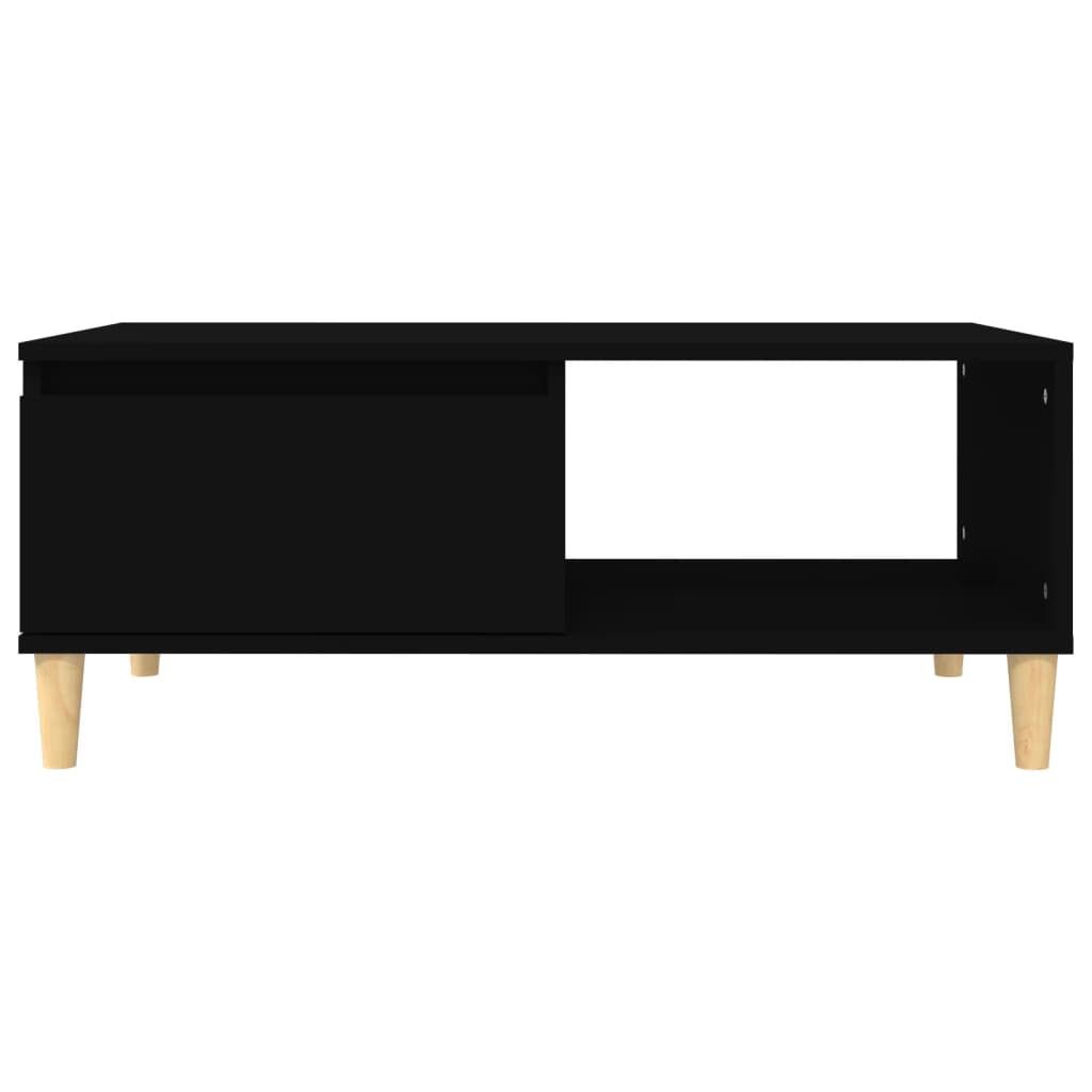 Tavolino da Salotto Nero 90x50x36,5 cm in Legno Multistrato 821045
