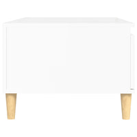 Tavolino Salotto Bianco Lucido 90x50x36,5 cm Legno Multistrato 821046