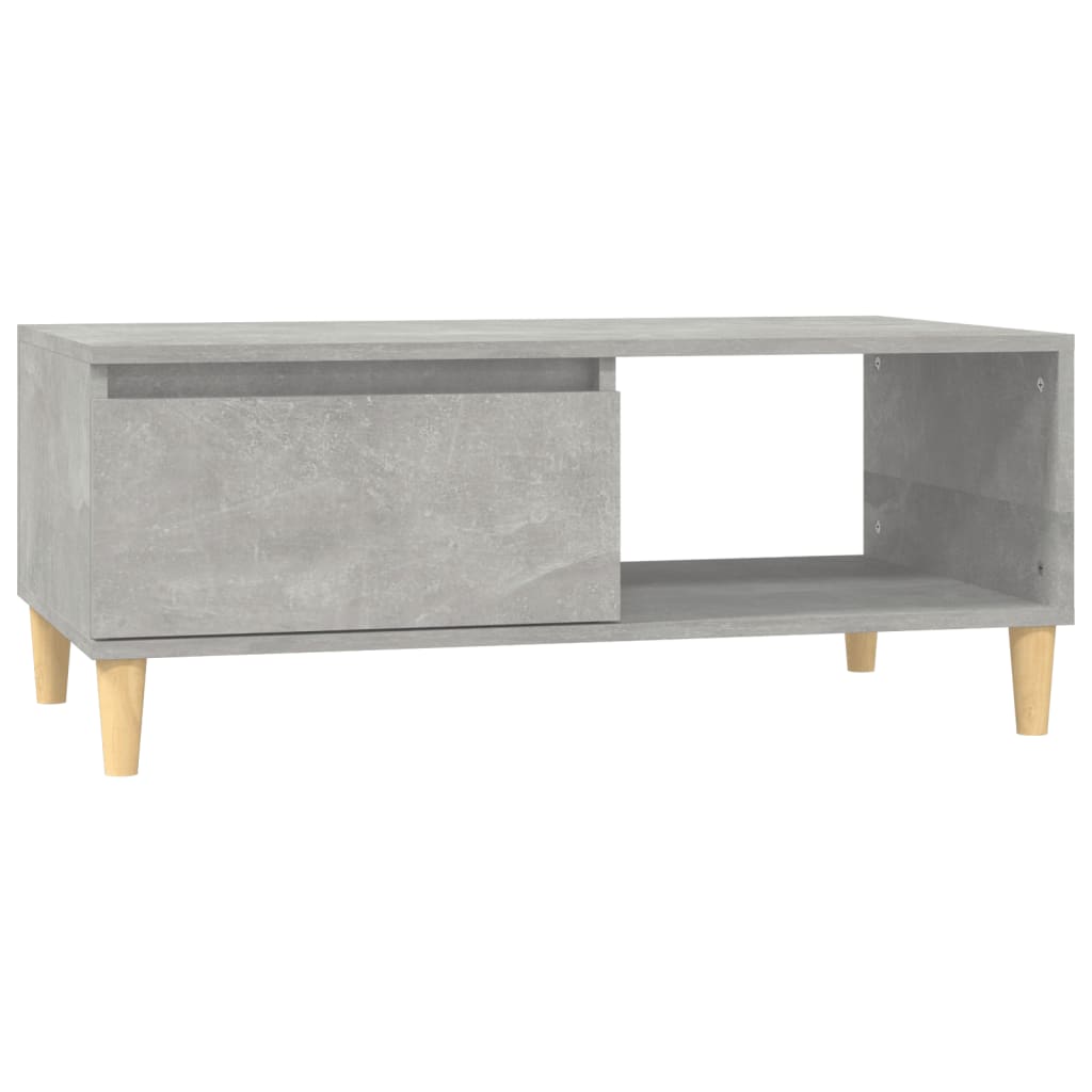 Tavolino Salotto Grigio Cemento 90x50x36,5 cm Legno Multistrato 821048