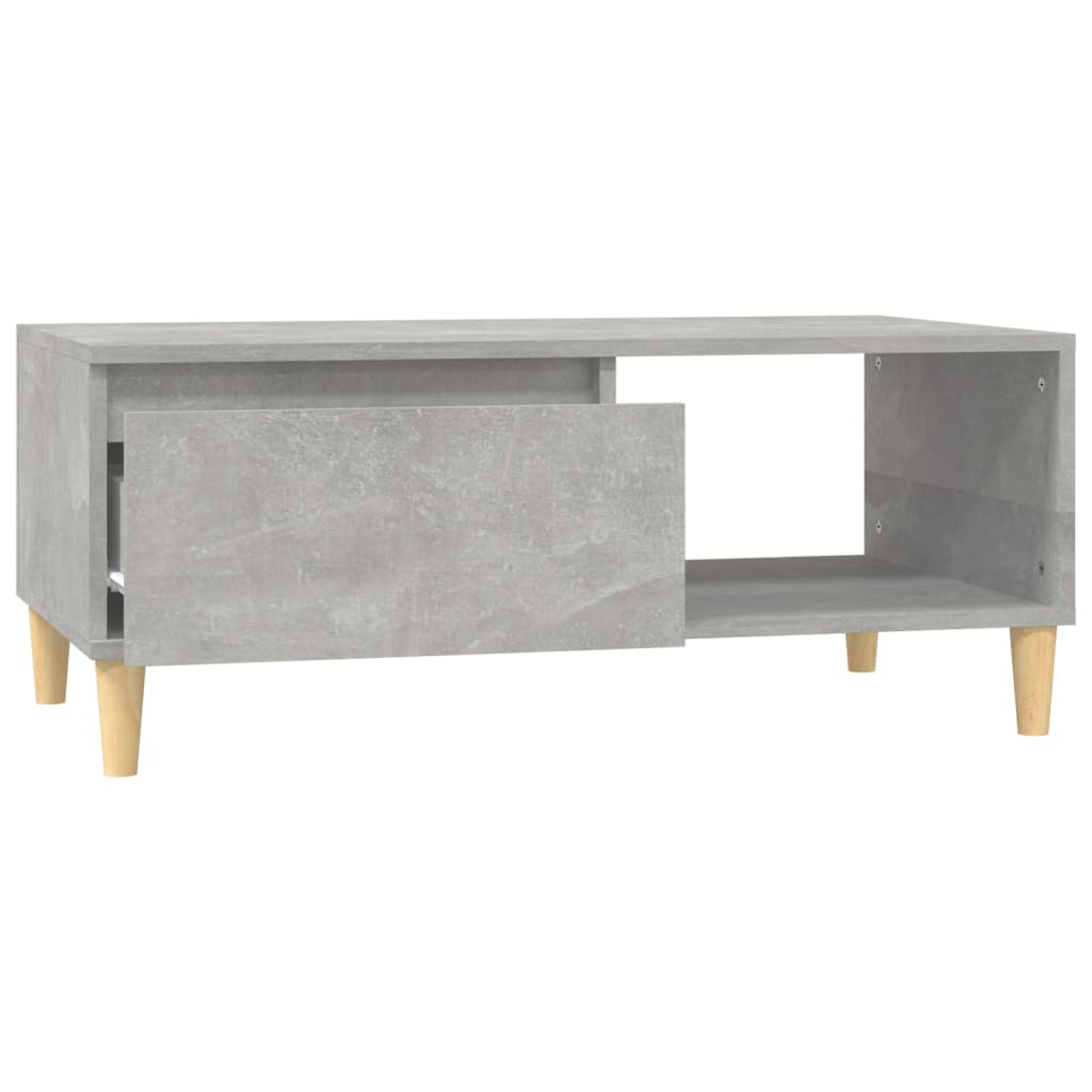 Tavolino Salotto Grigio Cemento 90x50x36,5 cm Legno Multistrato 821048