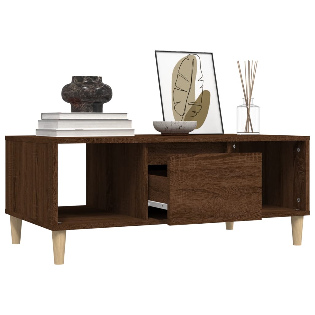 Tavolino da Salotto Rovere Marrone 90x50x36,5 cm in Multistrato 821067