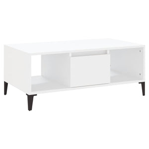 Tavolino da Salotto Bianco 90x50x36,5 cm in Legno Multistrato 821068