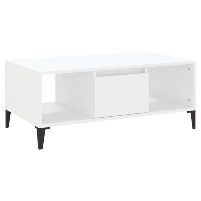 Tavolino da Salotto Bianco 90x50x36,5 cm in Legno Multistrato 821068