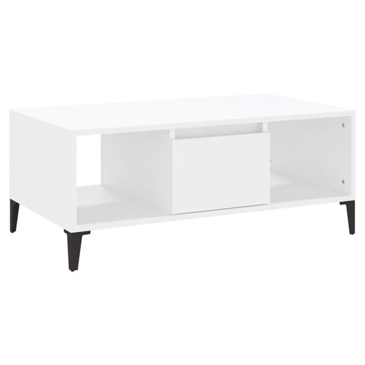 Tavolino da Salotto Bianco 90x50x36,5 cm in Legno Multistrato 821068