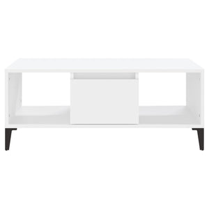 Tavolino da Salotto Bianco 90x50x36,5 cm in Legno Multistrato 821068