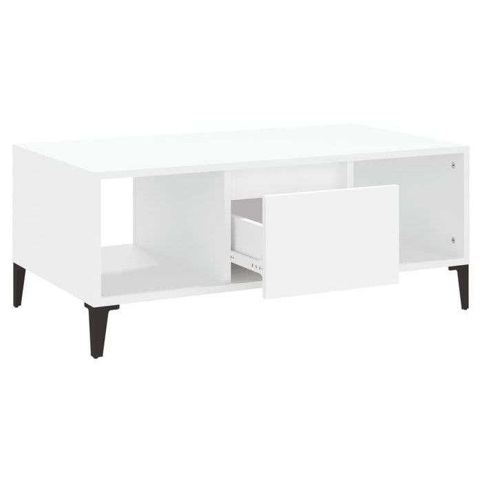 Tavolino da Salotto Bianco 90x50x36,5 cm in Legno Multistrato 821068