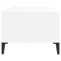 Tavolino Salotto Bianco Lucido 90x50x36,5 cm Legno Multistrato 821070