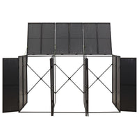 Copribidone Triplo Nero 207x80x117 cm in Polyrattan 319862