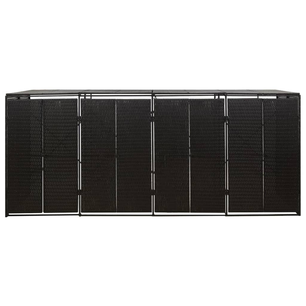 Copribidone Quadruplo Nero 274x80x117 cm in Polyrattan 319863