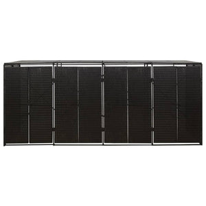 Copribidone Quadruplo Nero 274x80x117 cm in Polyrattan 319863