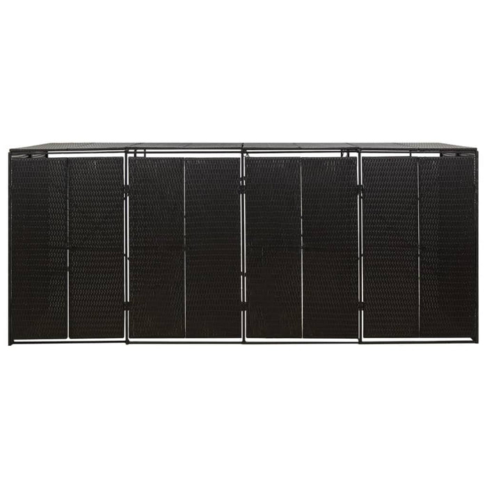 Copribidone Quadruplo Nero 274x80x117 cm in Polyrattan 319863