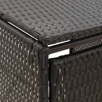 Copribidone Quadruplo Nero 274x80x117 cm in Polyrattan 319863