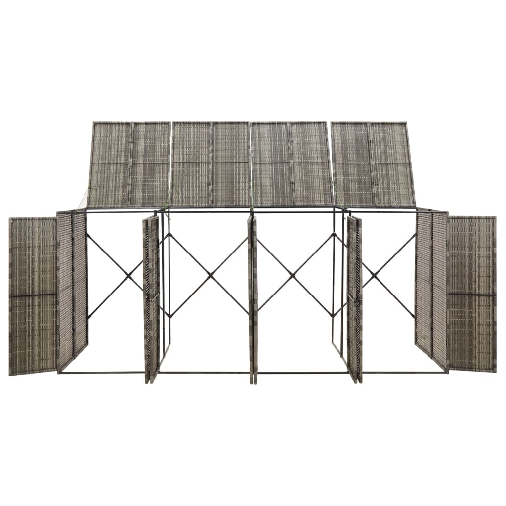 Copribidone Quadruplo Grigio 274x80x117 cm in Polyrattan 319867