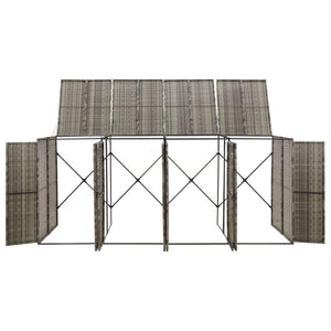 Copribidone Quadruplo Grigio 274x80x117 cm in Polyrattan 319867