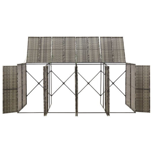 Copribidone Quadruplo Grigio 274x80x117 cm in Polyrattan 319867