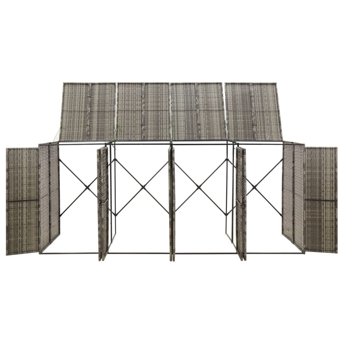 Copribidone Quadruplo Grigio 274x80x117 cm in Polyrattan 319867