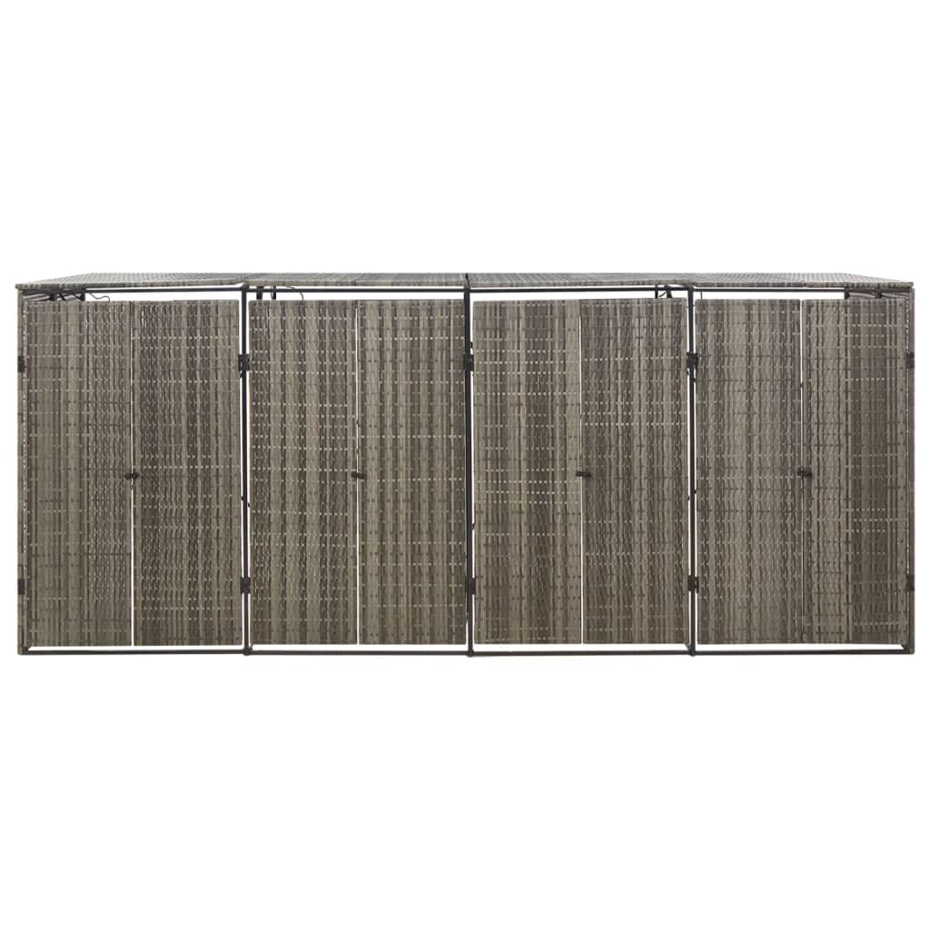 Copribidone Quadruplo Grigio 274x80x117 cm in Polyrattan 319867