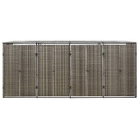 Copribidone Quadruplo Grigio 274x80x117 cm in Polyrattan 319867