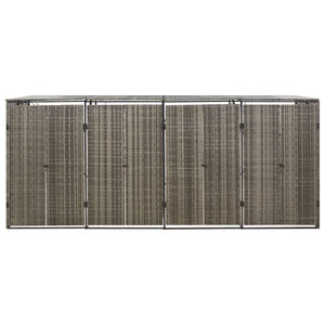 Copribidone Quadruplo Grigio 274x80x117 cm in Polyrattan 319867