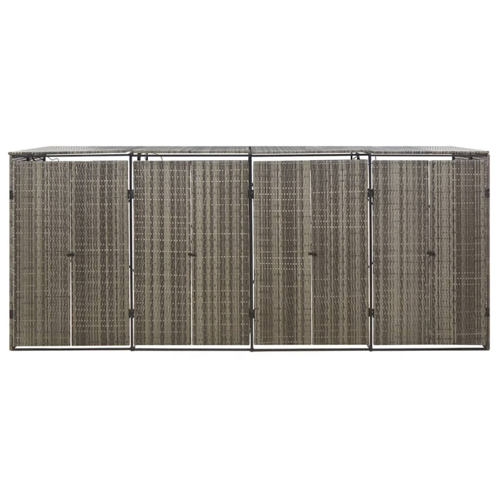 Copribidone Quadruplo Grigio 274x80x117 cm in Polyrattan 319867