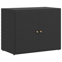 Mobiletto da giardino nero 100x55,5x80 cm in polyrattan 319868