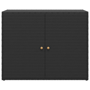 Mobiletto da giardino nero 100x55,5x80 cm in polyrattan 319868