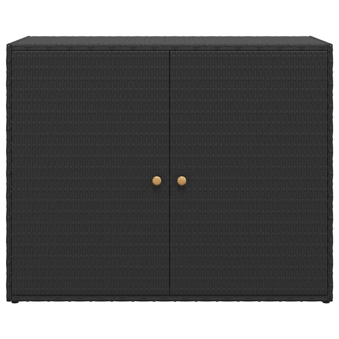 Mobiletto da giardino nero 100x55,5x80 cm in polyrattan 319868