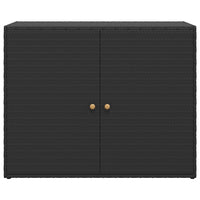 Mobile Portaoggetti da Giardino Nero 100x55,5x80 cm Polyrattan