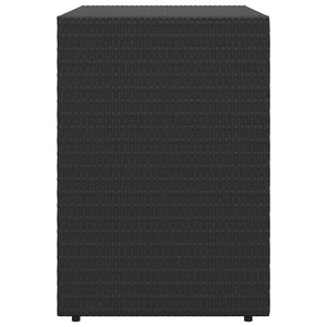 Mobiletto da giardino nero 100x55,5x80 cm in polyrattan 319868