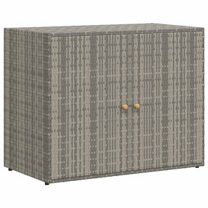 Mobile Portaoggetti da Giardino Grigio 100x55,5x80cm Polyrattan