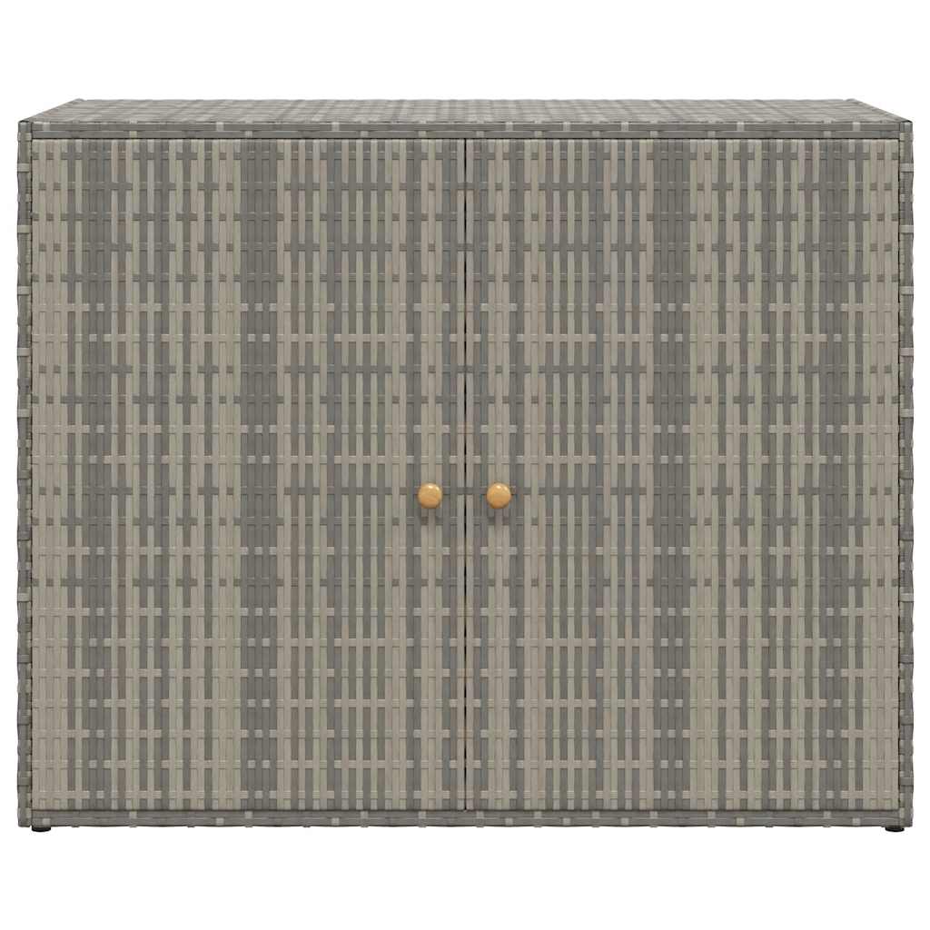 Mobile Portaoggetti da Giardino Grigio 100x55,5x80cm Polyrattan 319869