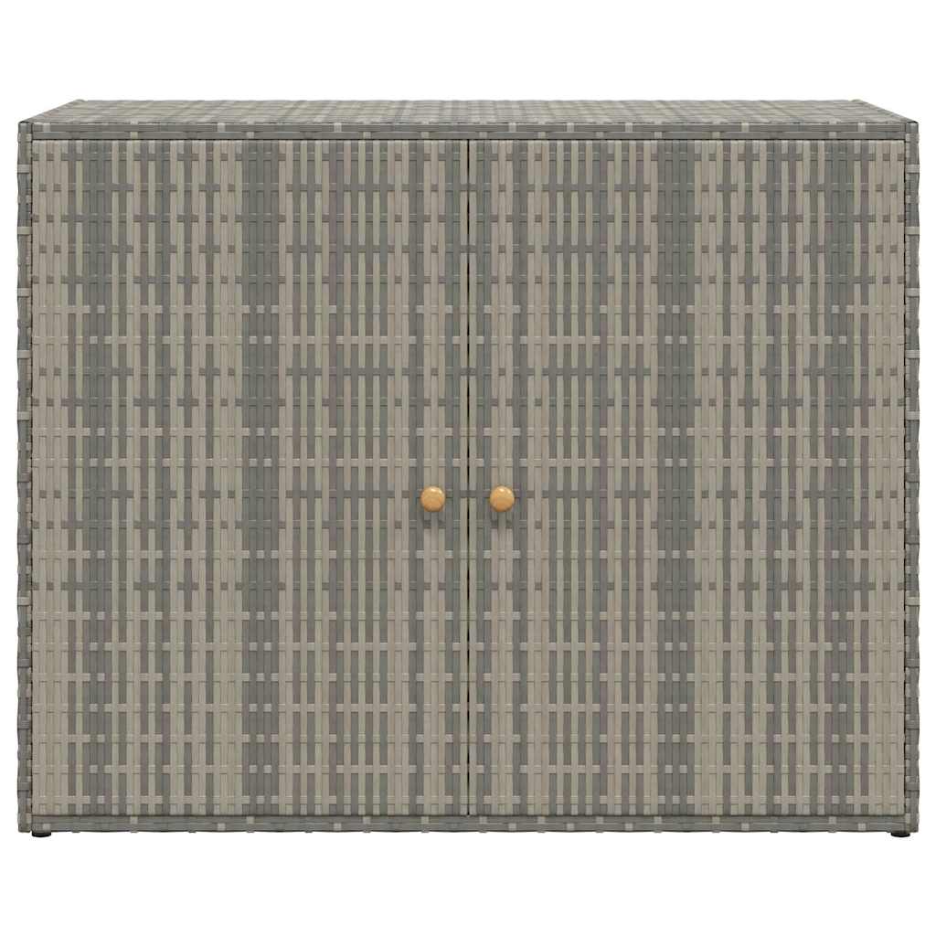 Mobile Portaoggetti da Giardino Grigio 100x55,5x80cm Polyrattan