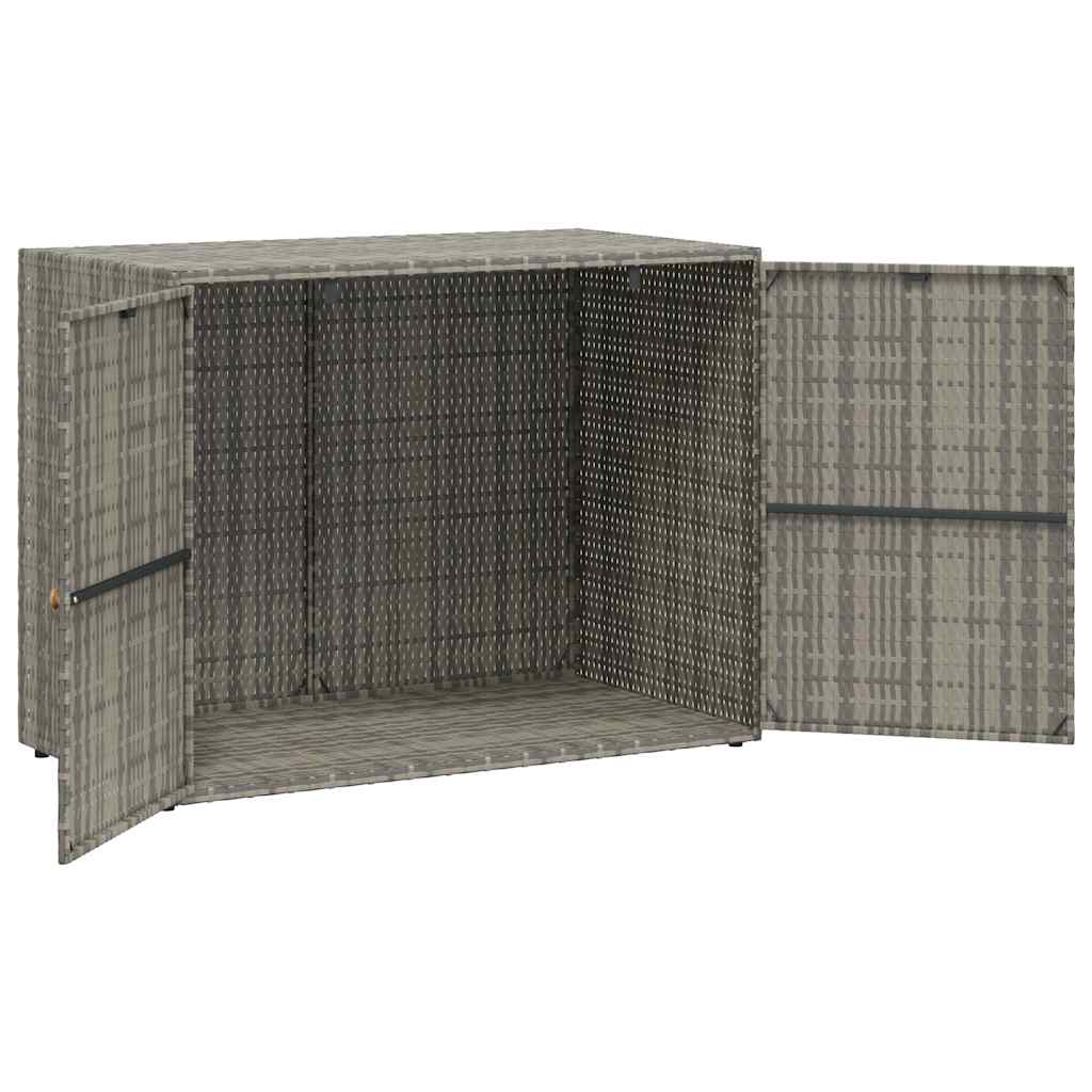 Mobile Portaoggetti da Giardino Grigio 100x55,5x80cm Polyrattan