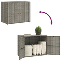 Mobile Portaoggetti da Giardino Grigio 100x55,5x80cm Polyrattan 319869