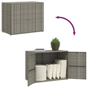 Mobile Portaoggetti da Giardino Grigio 100x55,5x80cm Polyrattan 319869