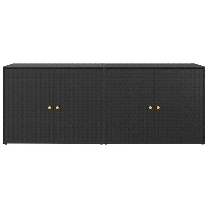 Mobiletto da giardino nero 198x55,5x80 cm in polyrattan 319870